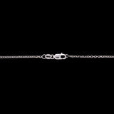 14K White Gold Blue Topaz And Diamond Halo Pendant With 18 Inch Cable Chain