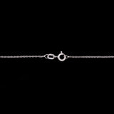 14K White Gold Bezel Set Oval Blue Sapphire Pendant With 18 Inch Chain