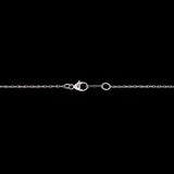 14K White Gold Oval Aquamarine And Diamond Teardrop Shaped Pendant With 18 Inch Chain