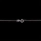 14K White Gold Ruby And Diamond Halo Pendant With 18 Inch Wheat Chain