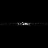 14K White Gold Ceylon Sapphire And Diamond Pendant With 18 Inch Singapore Sparkle Chain