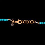 24K Yellow Gold And Sterling Silver Turquoise And Gold Bead Necklace, 18 Inches