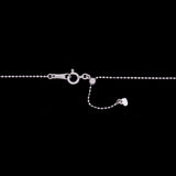 14K White Gold Sapphire Dangle Station Necklace With Adjustable Chain