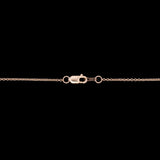 14K Yellow Gold Red Oval Cabochon Cat's Eye Tourmaline Necklace, 18 Inches