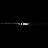 14K White Gold Sapphire And Diamond Woven Pendant With 18 Inch Chain