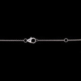 14K White Gold Sapphire And Diamond Circle Necklace with 18 Inch Diamond Station Chain