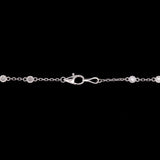 14K White Gold Bezel Set Sapphire And Diamond Station Necklace