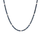 14K White Gold Sapphire And Diamond Line Necklace