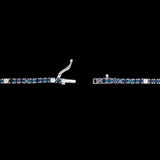 14K White Gold Sapphire And Diamond Line Necklace