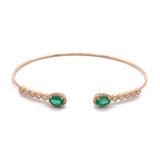 14K Yellow Gold Emerald And Diamond Bracelet