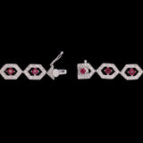 14K White Gold Ruby And Diamond Bracelet