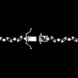 14K White Gold Sapphire And Diamond Bracelet, 7 Inches