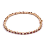 14K Yellow Gold Ruby And Diamond Bracelet, 7 Inches