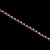14K Yellow Gold Ruby And Diamond Bracelet, 7 Inches