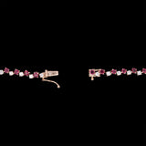 14K Yellow Gold Ruby And Diamond Bracelet, 7 Inches