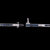 18K White Gold Channel Set Sapphire And Diamond Bracelet