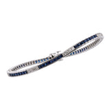 18K White Gold Channel Set Sapphire And Diamond Bracelet