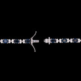 18K White Gold Oval Sapphire and Diamond Bracelet