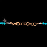 24K Yellow Gold And Sterling Silver Turquoise And Gold Bead Bracelet