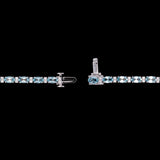 18K White Gold Oval Aquamarine And Diamond Bracelet