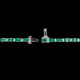 18K White Gold Oval Emerald And Diamond Bracelet