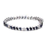 14K White Gold Sapphire And Diamond Bracelet