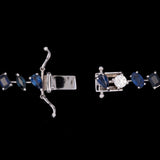 14K White Gold Sapphire And Diamond Bracelet