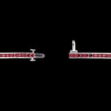 18K White Gold French Cut Ruby Bracelet