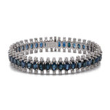 18K White Gold Sapphire And Diamond Bracelet