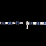 18K White Gold Oval Sapphire And Baguette Diamond Bracelet