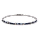 18K White Gold Sapphire And Diamond Flexible Bracelet