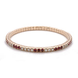 14K Yellow Gold Ruby And Diamond Stretch Bracelet
