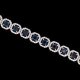 18K White Gold Sapphire And Diamond Halo Bracelet