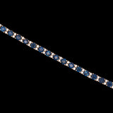 18K Yellow Gold Sapphire And Diamond Line Bracelet, 6.5 Inches