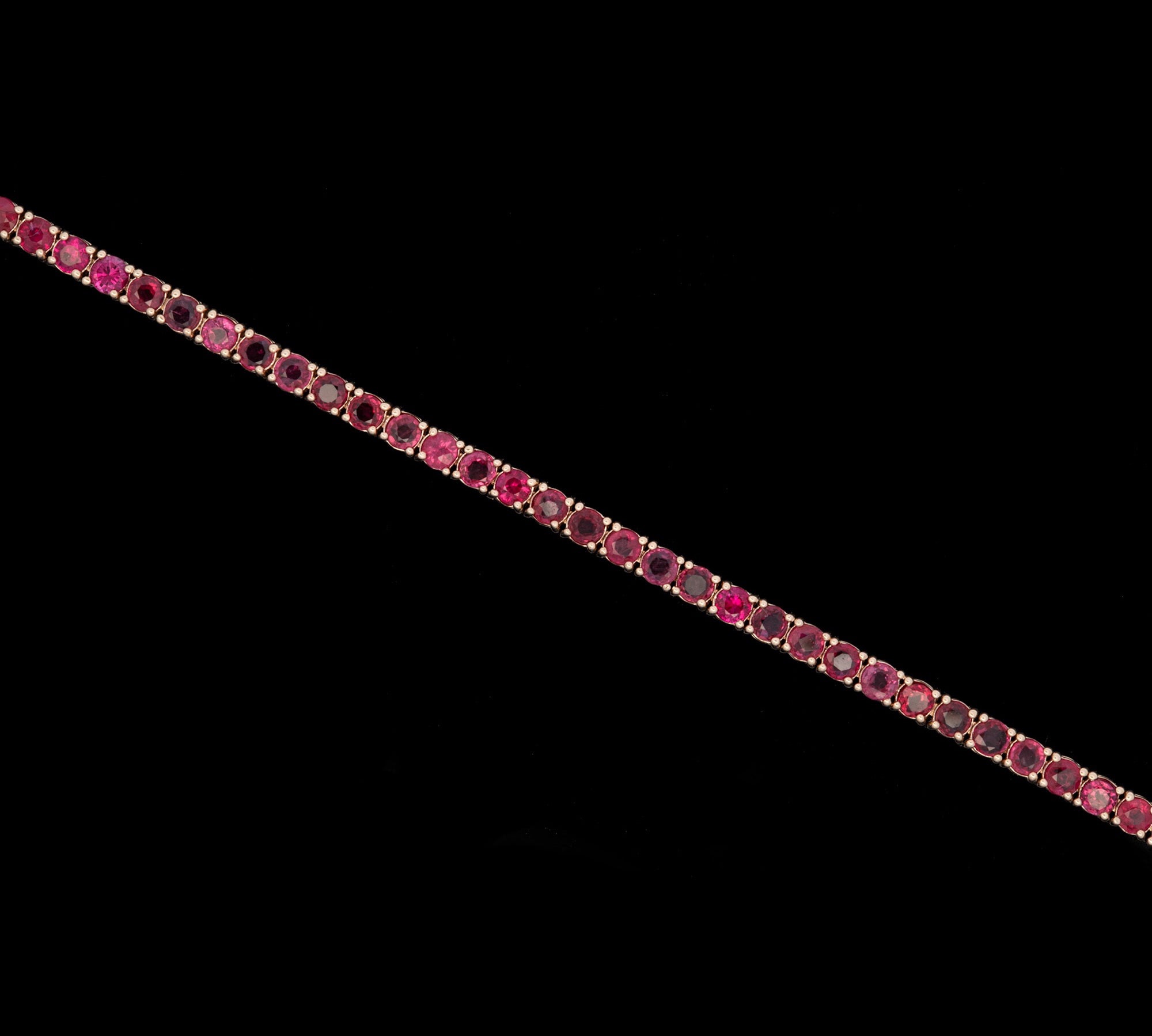 14K Yellow Gold Ruby Line Bracelet