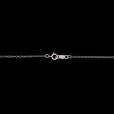 14K White Gold Step Cut Aquamarine Pendant With Rabbit Ear Bail And 16 Inch Cable Chain