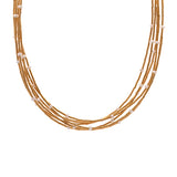 24K Yellow Gold Multi Strand Peal And Gold Bead Bracelet