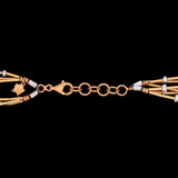 24K Yellow Gold Multi Strand Peal And Gold Bead Bracelet