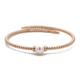 18K Yellow Gold Pearl Tubogas Pearl Flex Bracelet