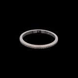 18K White Gold Engraved Band