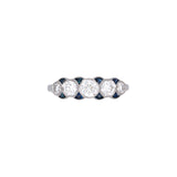 18K White Gold Diamond And Sapphire Band
