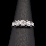 18K White Gold Diamond And Sapphire Band