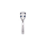 18K White Gold Diamond And Sapphire Band