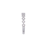 14K White Gold Square Set Diamond Band With Milgrain