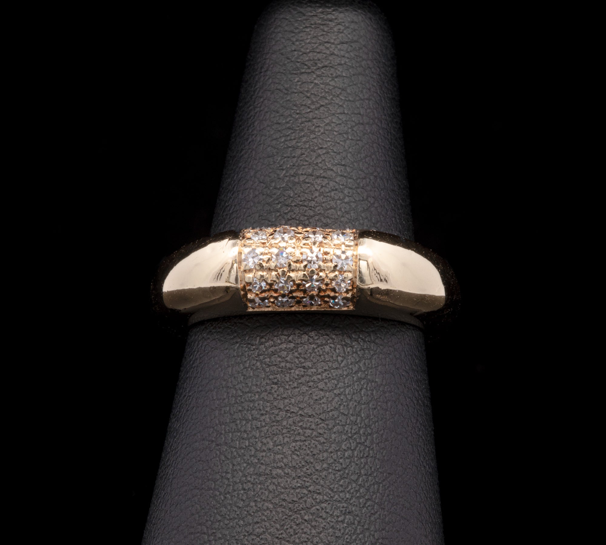 18K Yellow Gold Pave Diamond Ring
