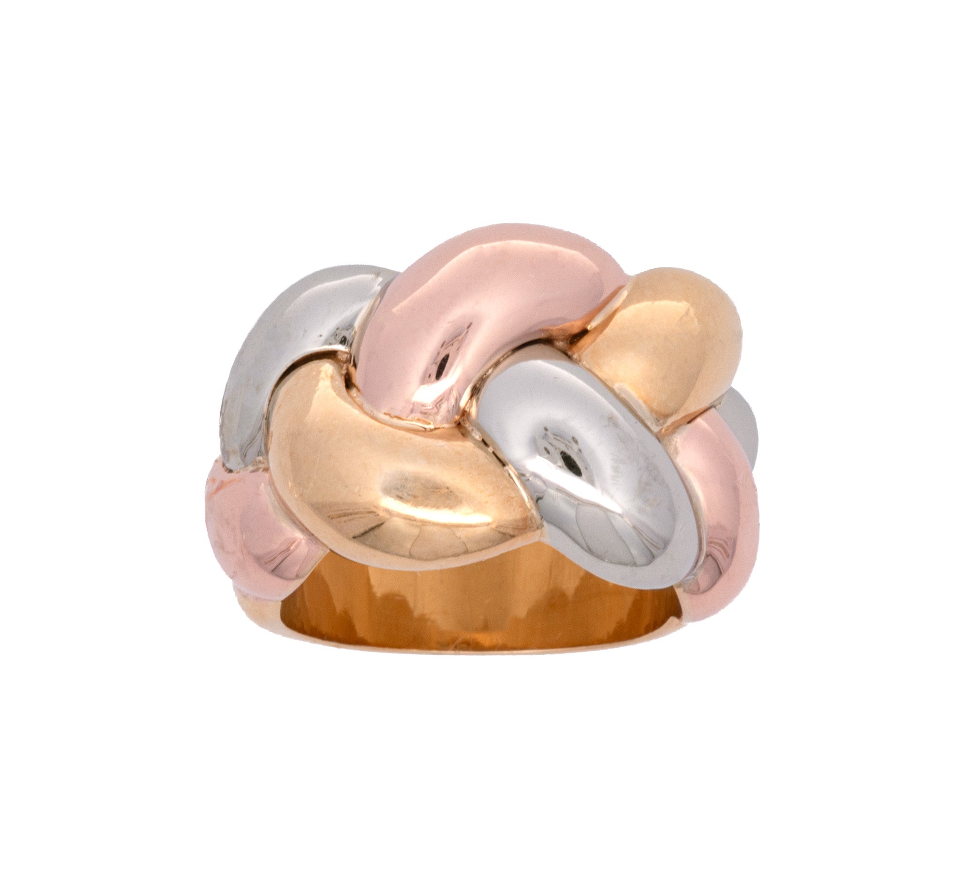 18K Tri-Colored Gold Braided Ring