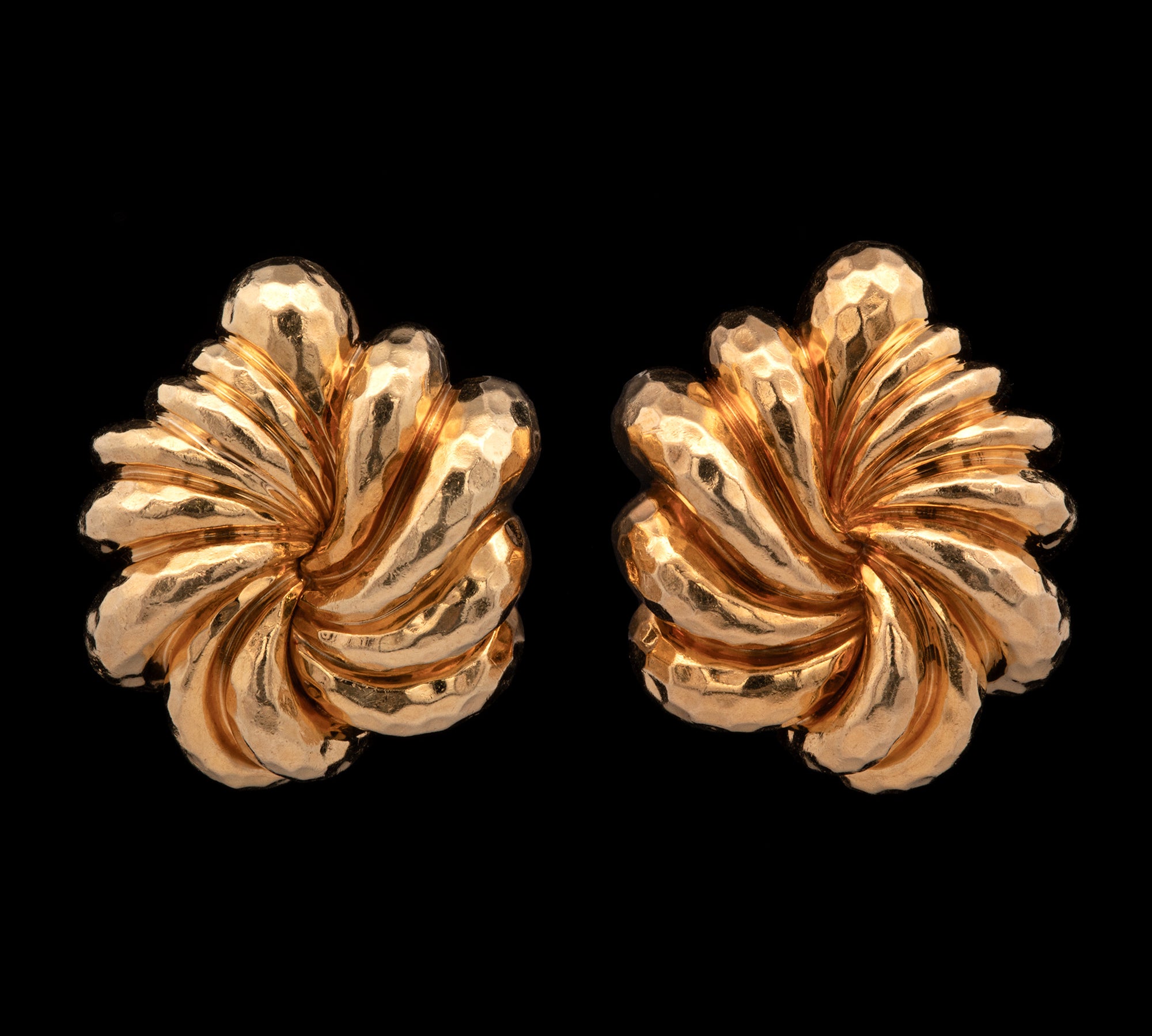 18K Yellow Gold Henry Dunay Gold Clip Earrings