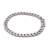 Sterling Silver 6.5mm Wide Flat Link Men's Bracelet