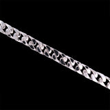Sterling Silver 6.5mm Wide Flat Link Men's Bracelet