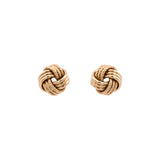 14K Yellow Gold Love Knot Textured Earrings
